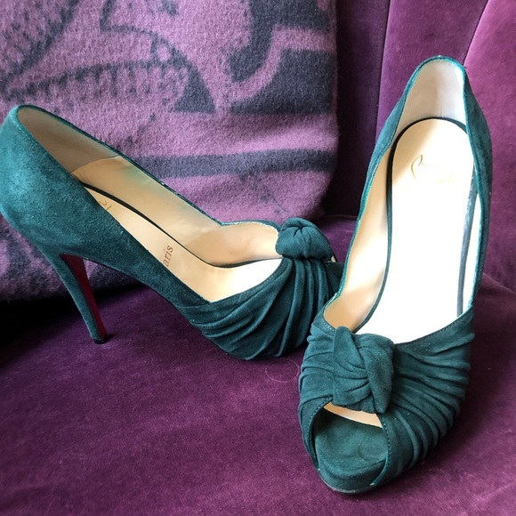 Christian Louboutin Forest Green suede pumps 37.5 - Picture 8 of 8